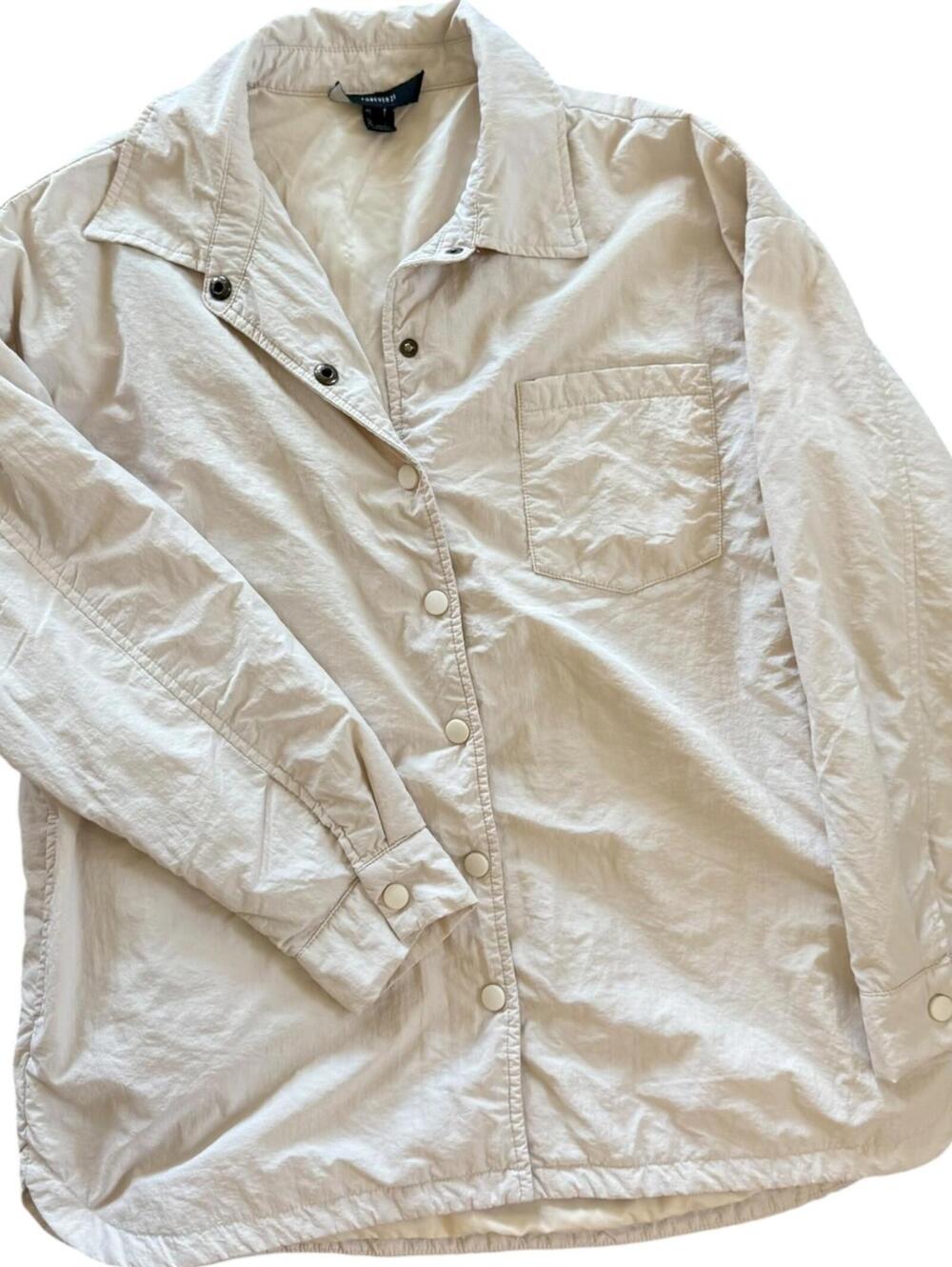 Forever 21 Cream Snap-Front Jacket – Size Small